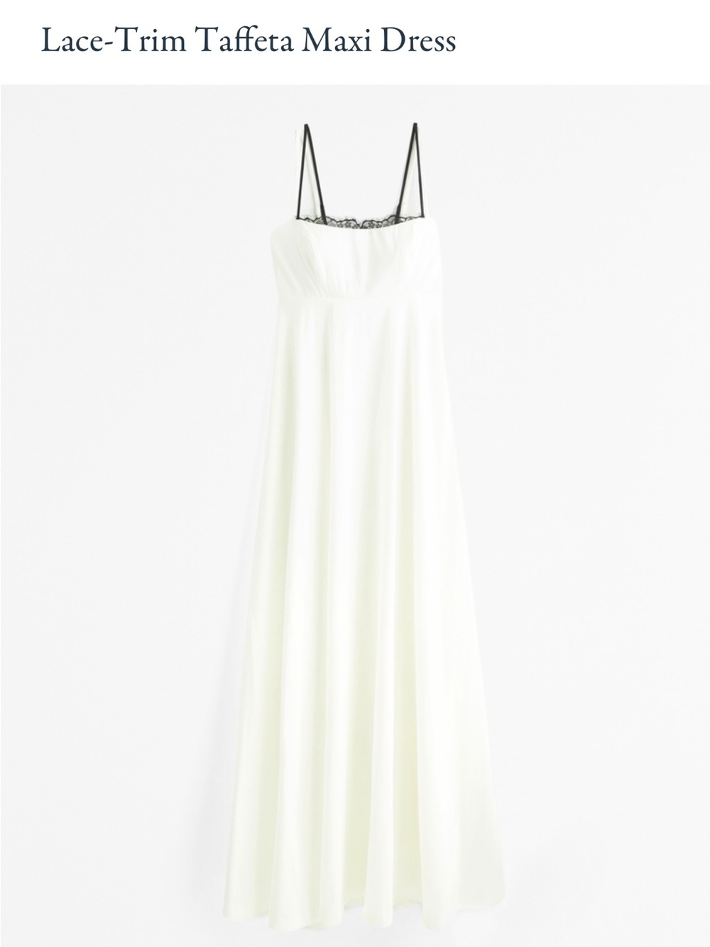 Abercrombie & Fitch White Square-Neck Maxi Dress with Spaghetti Straps - Picture 3 of 10